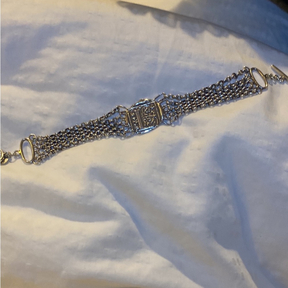 Waxing poetic 5 strand initial “L” sterling silver bracelet